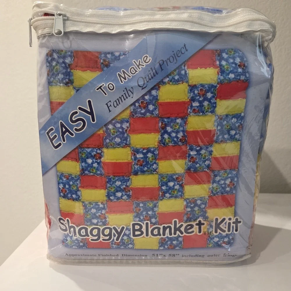 Shaggy Blanket Quilt Kit Patchwork Precut Fleece Fringe 51